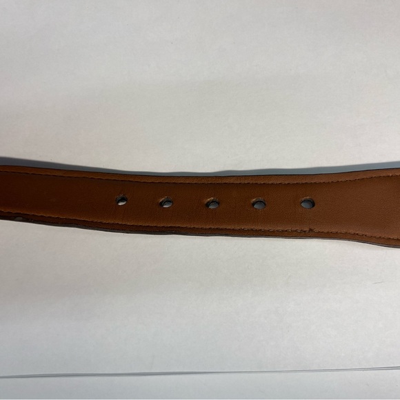 Brighton Braided Nylon and Croc Embossed Men’s Brown Belt, Gold Hardware Size 36 - Picture 8 of 10